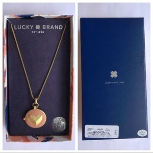 Lucky Brand 🍀 Heart Necklace | Gold and Pink